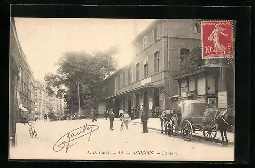 AK Asnières, La Gare