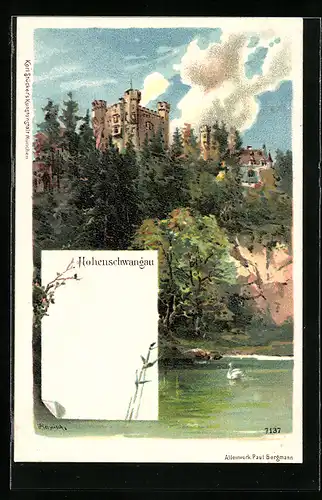 AK Hohenschwangau, Blick zum Schloss