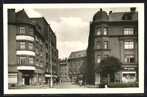 AK Cesky Tesin, Strassenpartie mit Gebäudeansicht