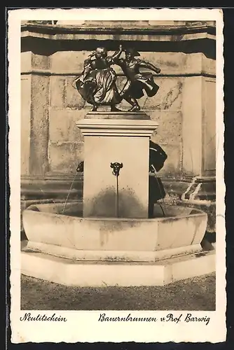 AK Neutitschein, Bauernbrunnen von Prof. Barwig