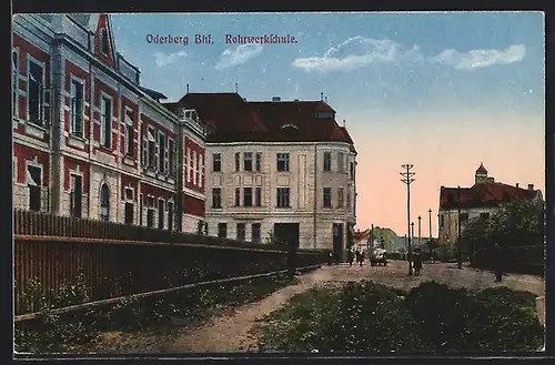 AK Oderberg, Bahnhof, Rohrwerkschule