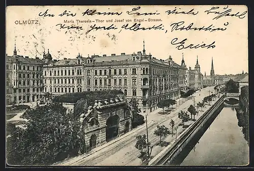 AK Olmütz, Maria Theresia-Tor und Josef von Engel-Strasse