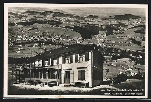 AK Hundwil, Totalansicht mit Umgebung, Gasthaus Hundwilerhöhe