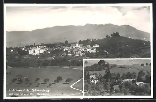 AK Menzingen, Erholungsheim Schwandegg mit Institut und Dorf Menzingen