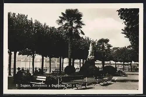 AK Lugano, Monumento a Guglielmo Tell e Quai
