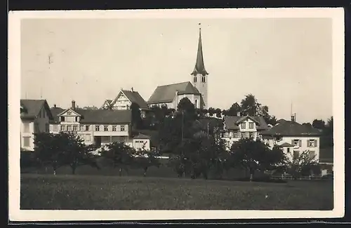 AK Stein, Ortspartie mit Kirche