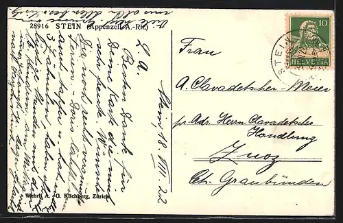 AK Stein, Ortspartie mit Kirche