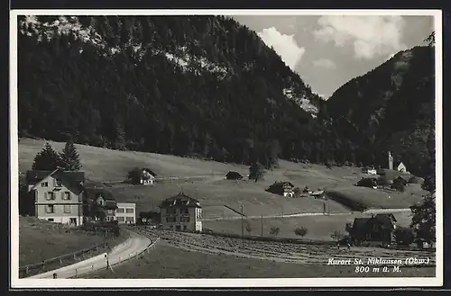 AK Kerns, St. Niklausen mit Gasthaus Pension Alpenblick