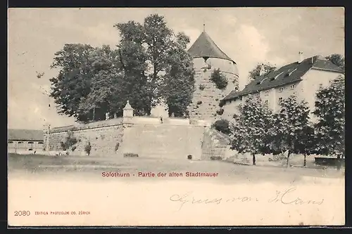 AK Solothurn, Partie der alten Stadtmauer