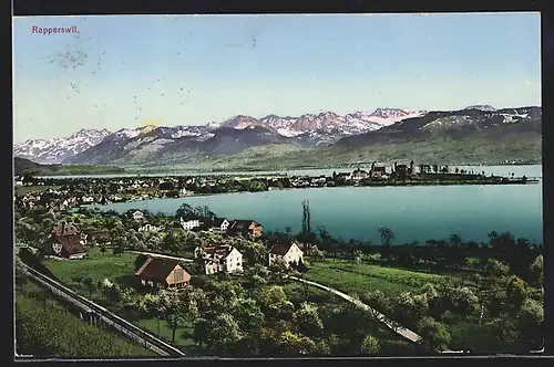 AK Rapperswil, Ortsansicht am Wasser