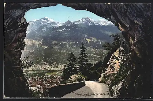 AK Chur, Blick von der Schanfiggerstrasse auf den Ort