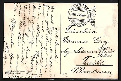 AK Chur, Am Fontana-Denkmal