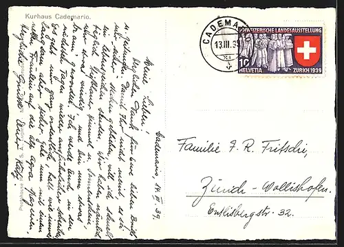 AK Cademario, Panorama mit Kurhaus