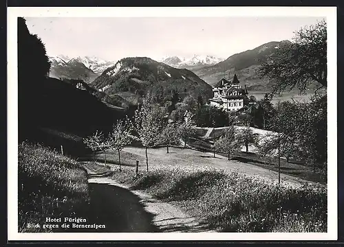 AK Fürigen, Hotel Fürigen mit Blick gegen die Berneralpen