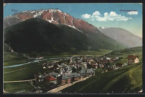 AK Zuoz, Generalansicht mit Bergen