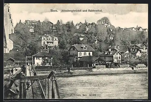 AK Bern, Altenbergbrückli und Rabbenthal