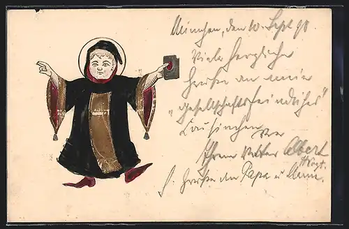 Künstler-AK Münchner Kindl mit Buch