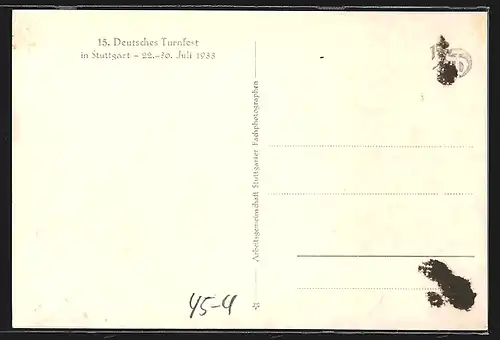 AK Stuttgart, 15. Deutsches Turnfest 1933, Freiübung im Stadion