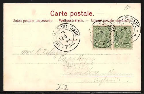 Künstler-AK Schweizer Briefmarken, Stadt-Post Basel