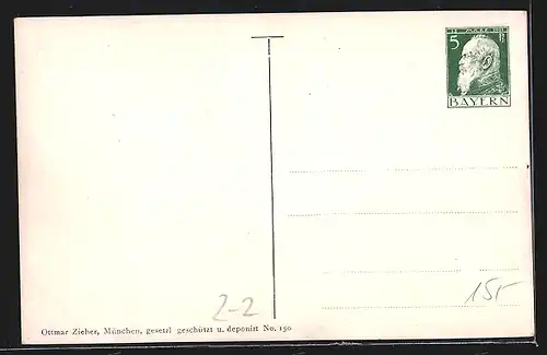 AK Porträt Prinzregent Luitpold, Briefmarken