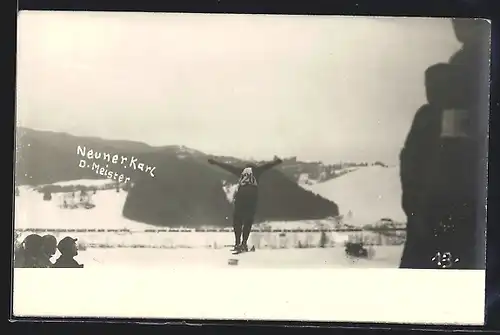 Foto-AK Karl Neuner beim Skisprung