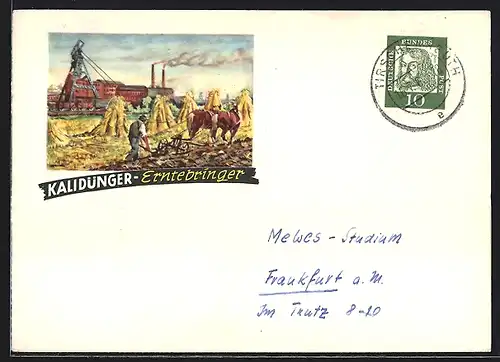 AK Kalidünger Erntebringer, Reklame, Bauer beim Düngen auf dem Feld