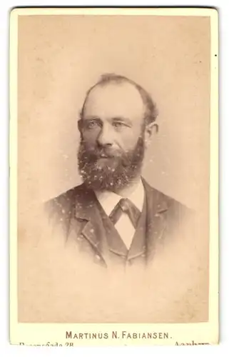 Fotografie Martinus N. Fabiansen, Aarhus, Herr im Anzug mit Vollbart