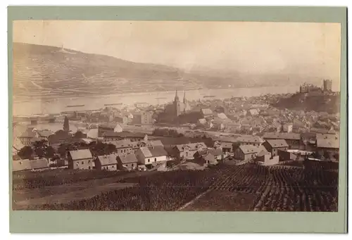Fotografie unbekannter Fotograf, Ansicht Bingen-Bingerbrück, Blick über die Wohnhäuser nach der Stadt