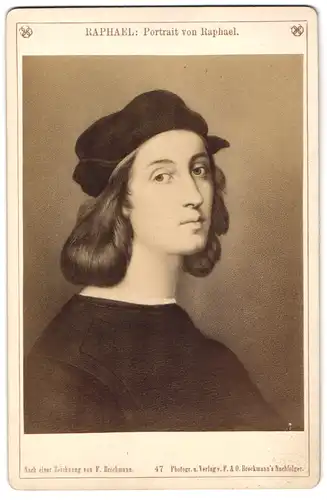 Fotografie F. & O. Brockmann`s Nachf., Dresden, Portrait des Malers Raphael, nach Raphael