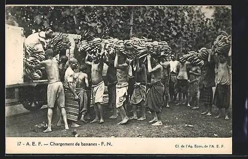 AK Afrikaner bei der Bananenernte