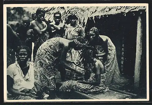AK Frauen in einem Schönheitssalon am Kongo