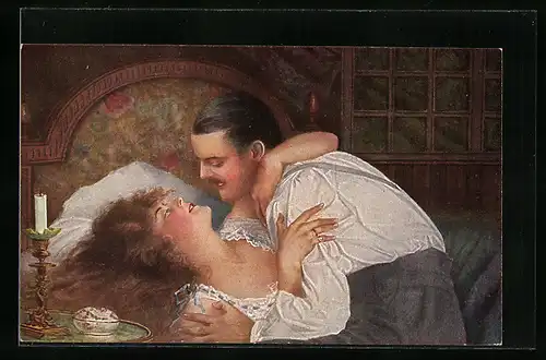 Künstler-AK Arno von Riesen: Flitterwochen, Erotik