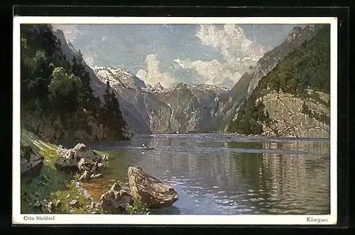 Künstler-AK Otto Strützel: Blick auf den Königsee