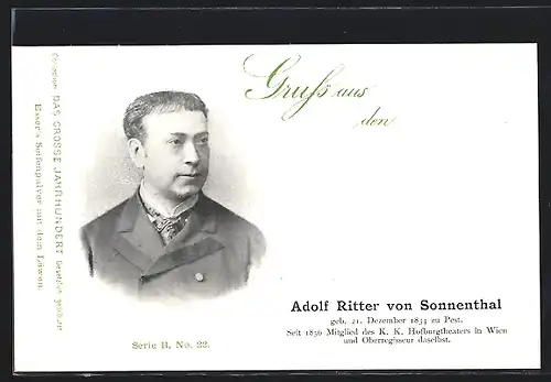 AK Schauspieler Adolf Ritter von Sonnenthal