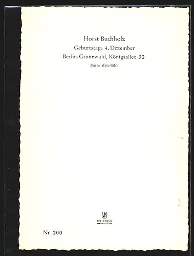 AK Schauspieler Horst Buchholz im Nadelstreifenanzug