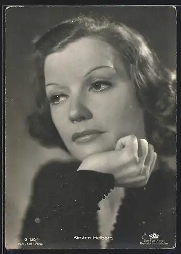 AK Schauspielerin Kirsten Heiberg mit gewelltem Haar
