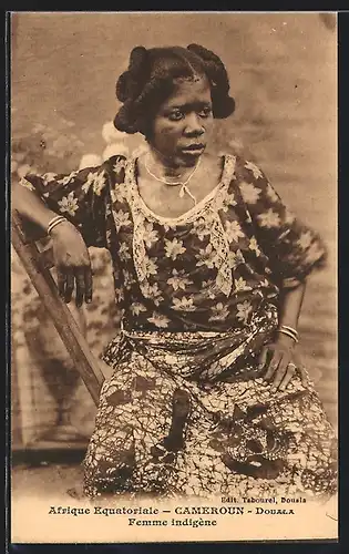 AK Cameroun-Douala, Femme indigene, afrikanische Volkstypen