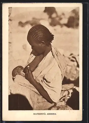 AK Maternita Abissina, afrikanische Volkstypen
