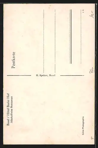 AK Basel, Hotel Basler Hof, Gastraum