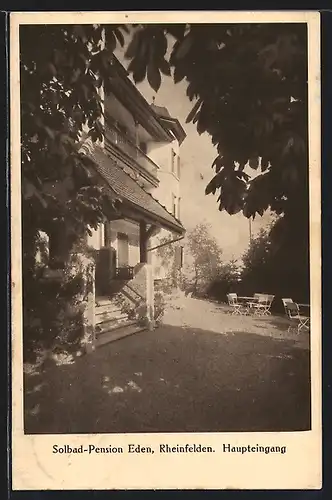 AK Rheinfelden, Solbad-Pension Eden, Haupteingang