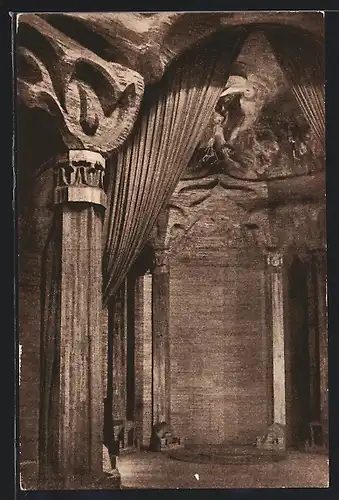 AK Dornach, Innenansicht des kleinen Kuppelraumes des abgebrannten Goetheanums