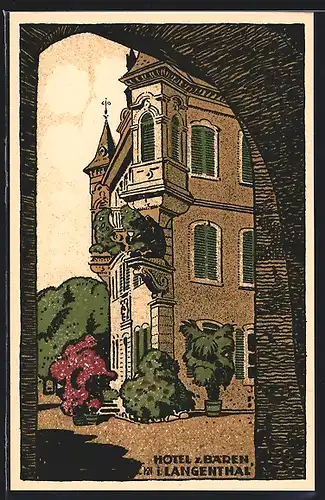 Künstler-AK Langenthal, Hotel z. Bären