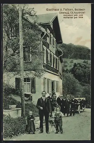 AK Sulzbach Oberegg, Gasthaus zum Falken, Kleinwüchsige Seppetoni und Katharina