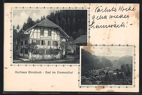 AK Hasle bei Burgdorf, Bad Biembach im Emmenthal, Kurhaus und Gasthof