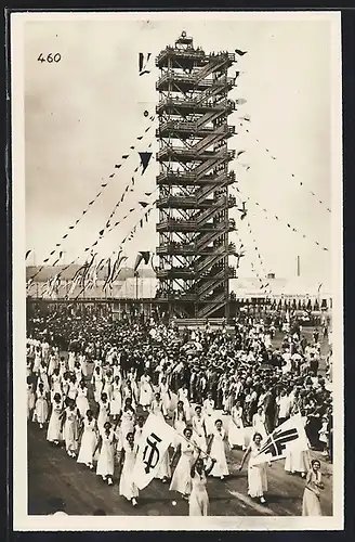 AK Stuttgart, 15. Deutsches Turnfest Juli 1933, Flaggenturm