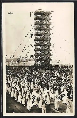 AK Stuttgart, 15. Deutsches Turnfest Juli 1933, Flaggenturm