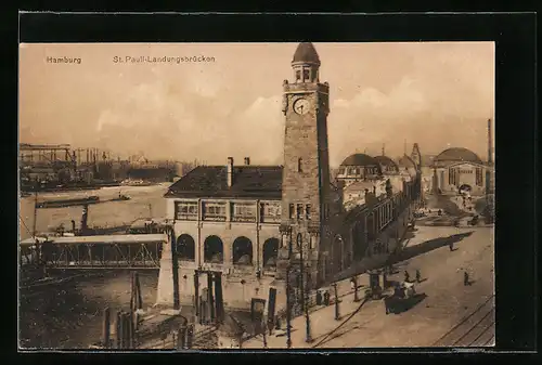 AK Hamburg-St. Pauli, An den Landungsbrücken