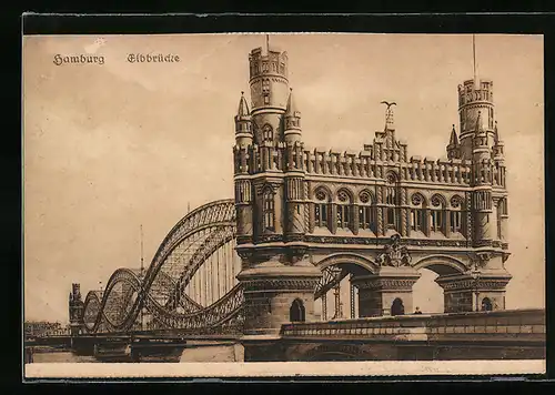 AK Hamburg-Rothenburgsort, an der Elbbrücke