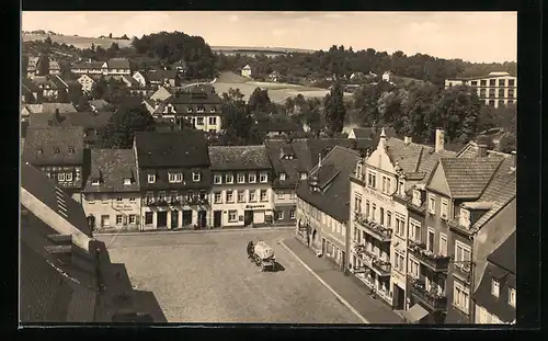 AK Lunzenau / Mulde, Marktplatz aus der Vogelschau