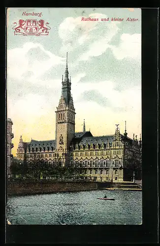 AK Hamburg, Rathaus und kleine Alster